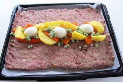 Meatloaf on oven tray