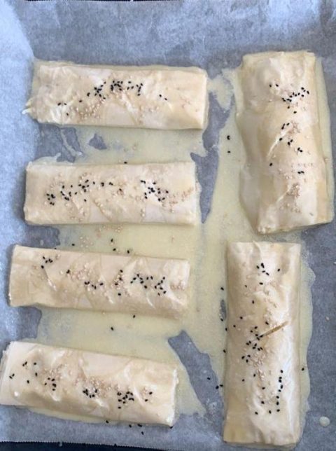 Borek on the oven tray