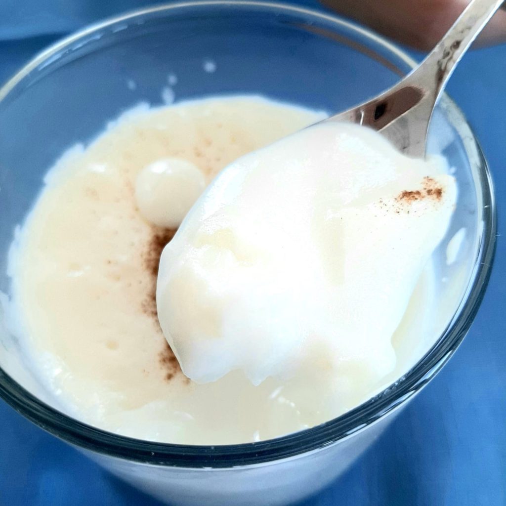 A scoop of rice pudding