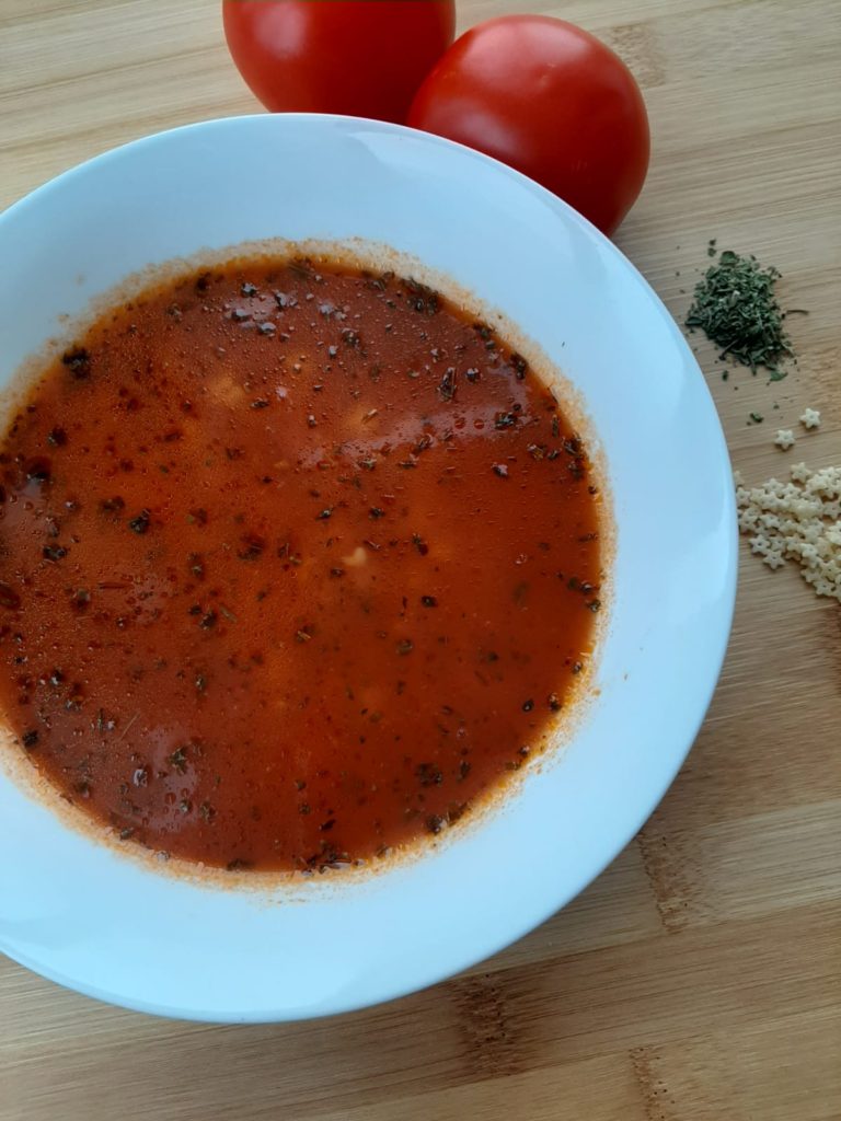 Orzo and tomato soup