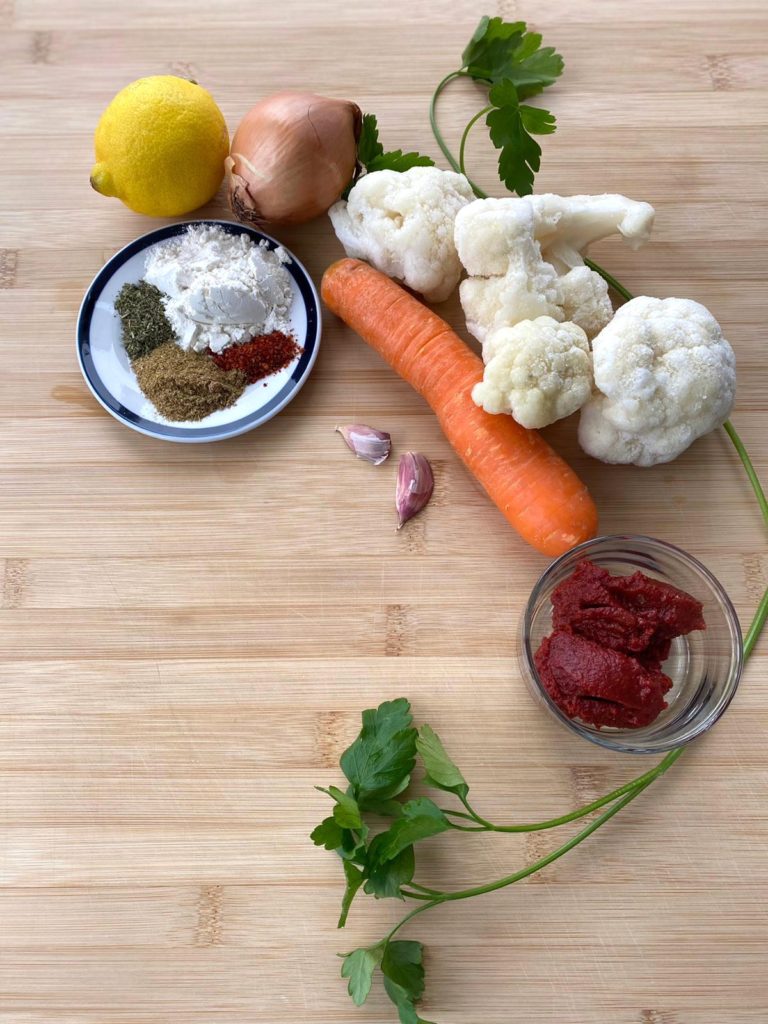 Cauliflower Stew Ingredients