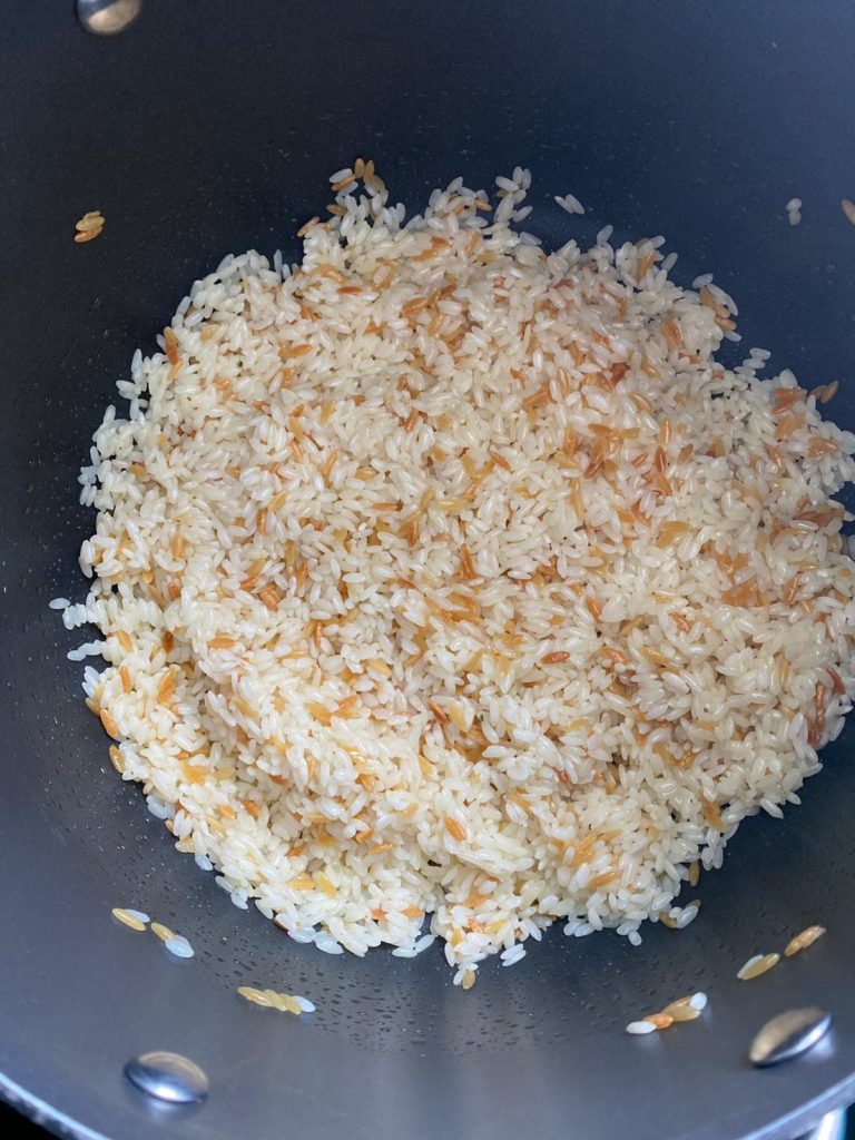 Cooking Rice pilaf with Orzo