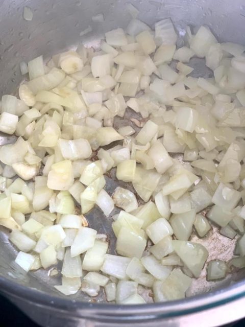 Saute chopped onions