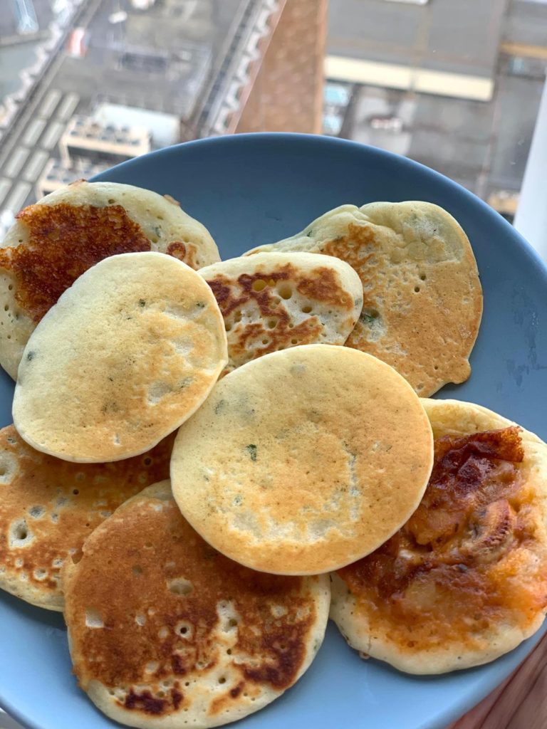Savory mini pancakes